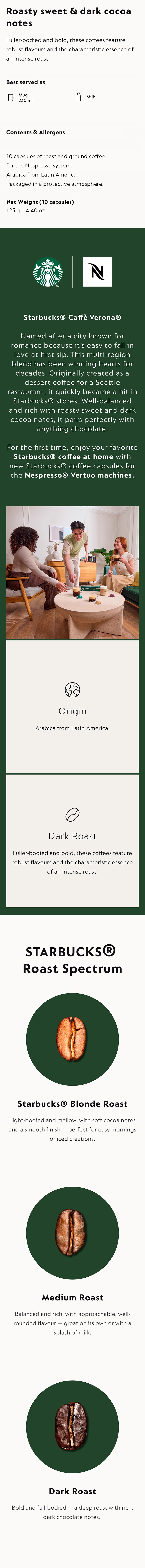 Starbucks® Caffè Verona®| Nespresso? Country